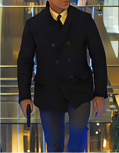 Daniel Craig Suit Men's Daniel Craig James Bond Cheap Priced Menswear Double Breasted Navy Blue Button Closure Peacoat