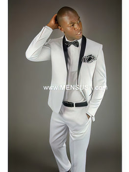 2 Button Shawl Lapel Slim Fit Tuxedo With Vent White Online Discount Fashion Sale