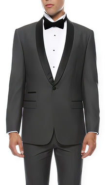 Men'S Reno 1-Button Shawl Slim Fit Tuxedo Grey