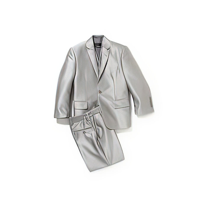Mens Sharkskin Suits Men'S Shiny Silver Grey Sharkskin Boys Kids Youth 3 Piece Premium Suit Perfect For Toddler Suit Wedding Attire Outfits Modern Fit