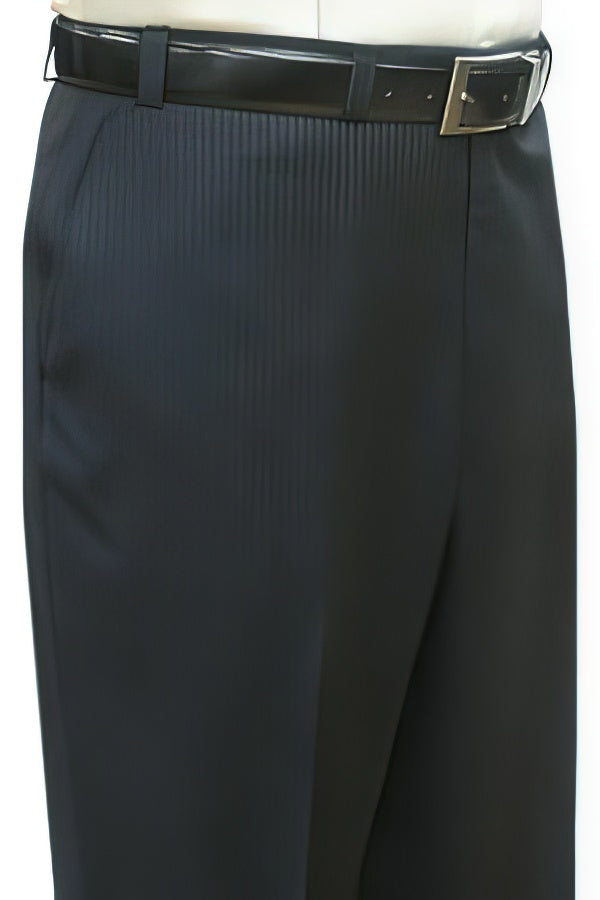 Trousers Black Pleated Pre Cuffed Bottoms Pants — MensUSA