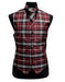Men'S White/Burgundy ~ Wine ~ Maroon Color Slim Fit Polyester Plaid Design Dress Tuxedo Wedding Vest/Bow Tie Fashion Set - Men'S Neck Ties - Mens Dress Tie - Trendy Mens Ties