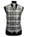 Men'S White/Grey Slim Fit Polyester Plaid Design Dress Tuxedo Wedding Vest/Bow Tie Fashion Set - Men'S Neck Ties - Mens Dress Tie - Trendy Mens Ties