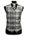 Men'S White/Grey Slim Fit Polyester Plaid Design Dress Tuxedo Wedding Vest/Bow Tie Fashion Set - Men'S Neck Ties - Mens Dress Tie - Trendy Mens Ties