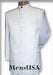 Quality Pure Snow White Mandarin Collar Tuxedo Suits For Men Light Weight Soft Fabric - All White Suit