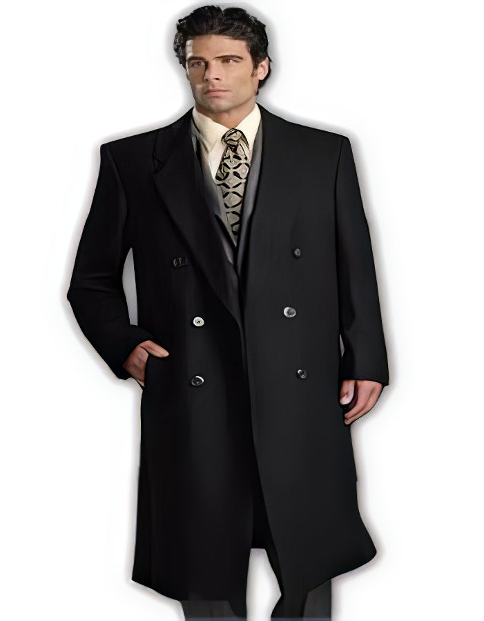 Man Bent Fully Lined Double Breasted 6 Buttons Mens Dress Coat Long Long Mens Dress Topcoat - Winter coats ~ Mens Overcoat Designer Men's Mens Peacoat Sale - Image 9