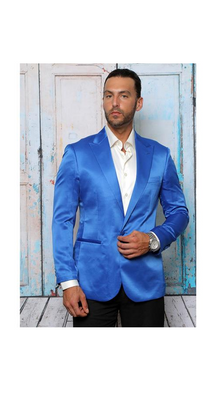 Men's Royal Blue Two Button   Blazer