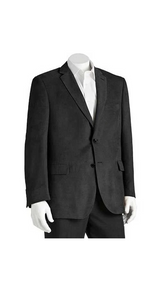 Microsuede Men'S Black Classic Fit 2 Button Polyester Double Vent Blazer