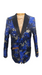Men'S Navy Blue Floral Pattern Blazer