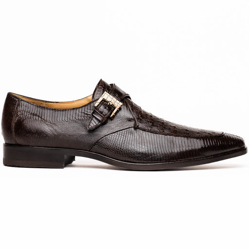 Marco Di Milano Toluca Men's Shoes Brown Exotic Crocodile & Lizard Monk Strap