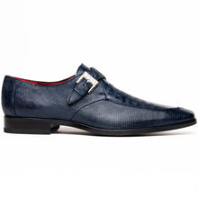 Marco Di Milano Toluca Men's Shoes Navy Exotic Crocodile & Lizard Monk Strap