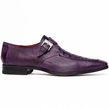 Marco Di Milano Toluca Men's Shoes Purple Exotic Crocodile & Lizard Monk Strap