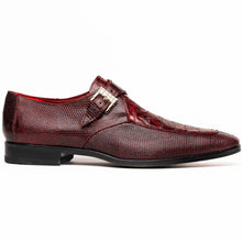 Marco Di Milano Toluca Men's Shoes Wine Exotic Crocodile & Lizard Monk Strap