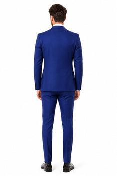 Big Lapel - Wide Lapel - Tom Ford Style Suit - Ticket Pocket - Royal Blue