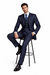 Tone on Tone Shadow Stripe Athletic Cut Classic Suits Men's suit  Classic Relax Fit Pleated Pants 19 Inch Bottom Dark Navy