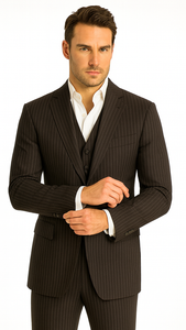 Tony Montana Costume - Black Pinstripe Vested Suit