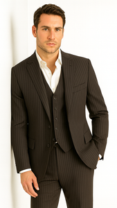 Tony Montana Costume - Black Pinstripe Vested Suit