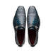 Marco Di Milano Toluca Men's Shoes Black/Blue Exotic Crocodile & Lizard Monk Strap