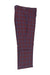 Tiglio Luxe Bordeaux Red with Blue Windowpane Semi-Wide Leg Wool Marbella Dress Pants TL3305