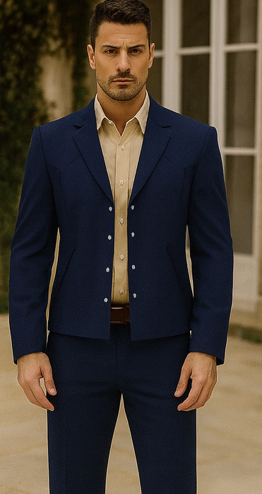 Traje Vaquero Sstilo Chalino Para Hombre Black Brown Navy Tan Gray