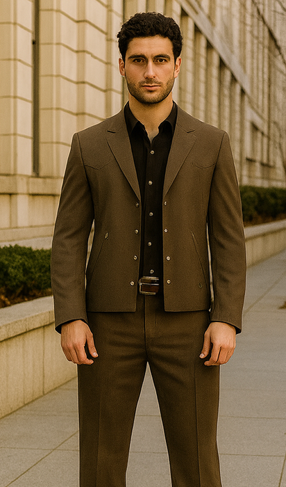 Traje Vaquero Sstilo Chalino Para Hombre Black Brown Navy Tan Gray