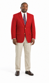 Travel Brass Buttons Cloth Men'S RED 2 Button Sport Coats / Cheap Priced Blazer Jacket For Men Excellent Quality