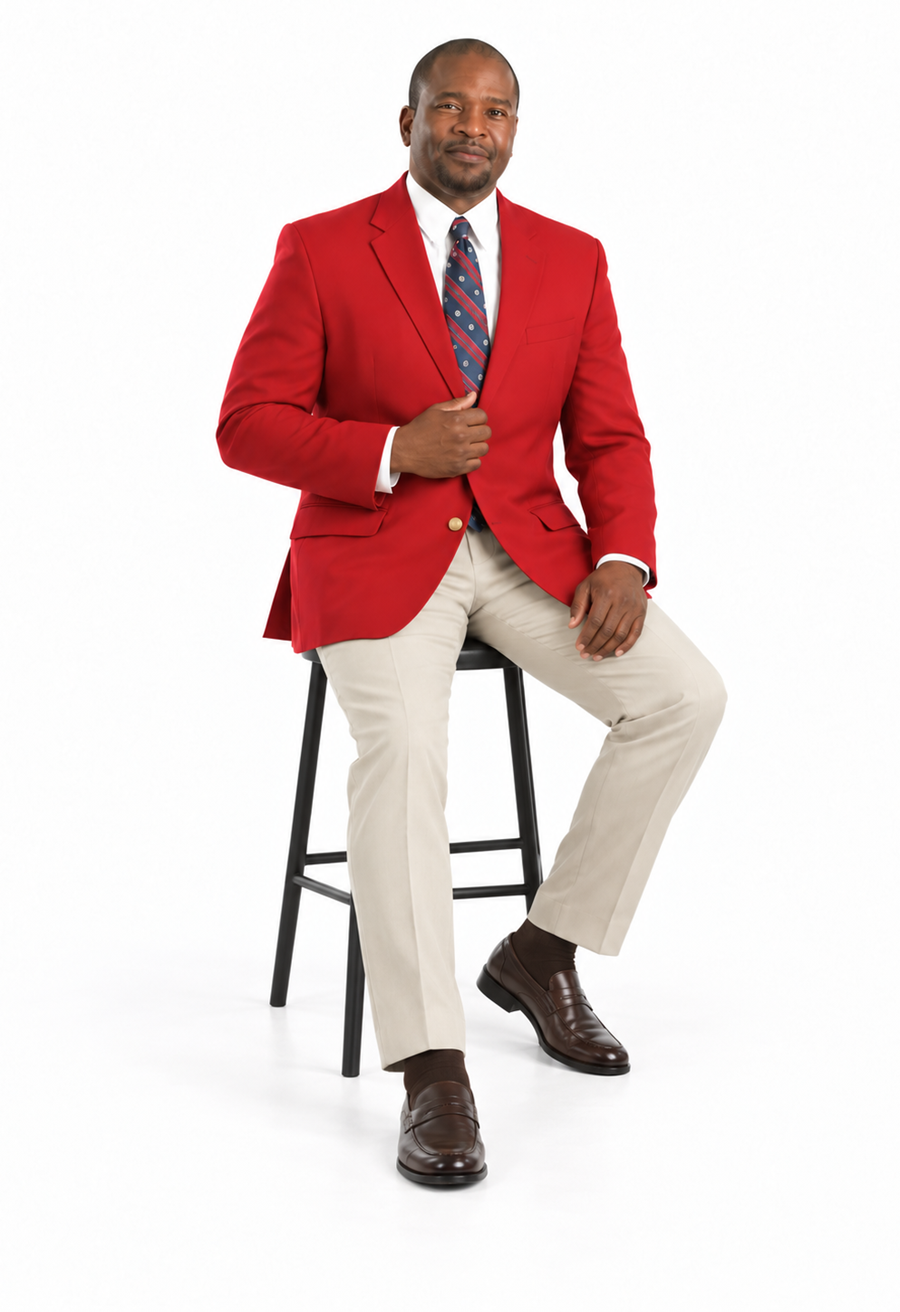Travel Brass Buttons Cloth Men'S RED 2 Button Sport Coats / Cheap Priced Blazer Jacket For Men Excellent Quality