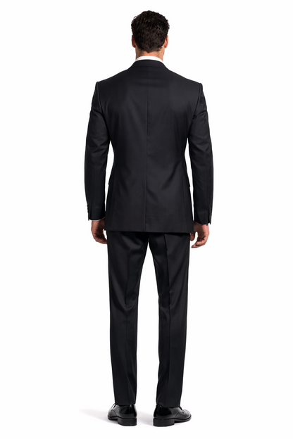 TS3V NICE 3PC 3 BUTTON SOLID COLOR CHARCOAL GERY Men'S Three Piece Suit - Color: Dark Grey Suit