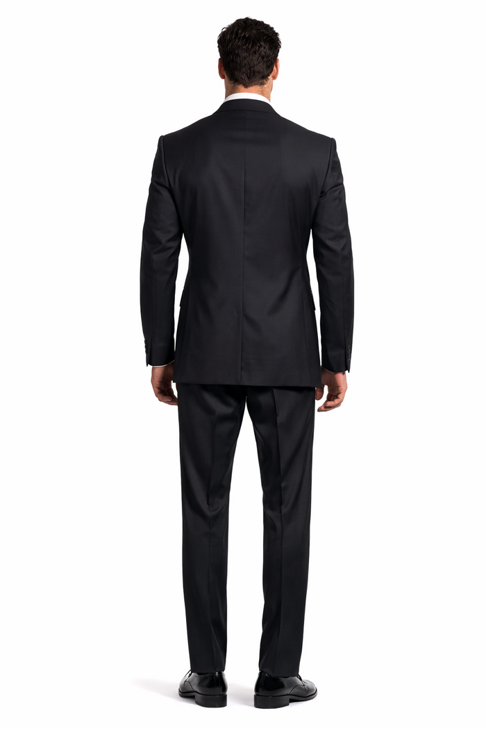 TS3V NICE 3PC 3 BUTTON SOLID COLOR CHARCOAL GERY Men'S Three Piece Suit - Color: Dark Grey Suit