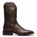 Marco Di Milano Tuscon Aged Brown Caiman Crocodile Square Toe Cowboy Boots