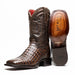 Marco Di Milano Tuscon Aged Brown Caiman Crocodile Square Toe Cowboy Boots