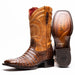 Marco Di Milano Tuscon Aged Maple Caiman Crocodile Square Toe Cowboy Boots