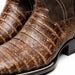 Marco Di Milano Tuscon Stone Brown Caiman Crocodile Square Toe Cowboy Boots