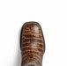 Marco Di Milano Tuscon Stone Brown Caiman Crocodile Square Toe Cowboy Boots