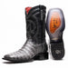 Marco Di Milano Tuscon Stone Gray Caiman Crocodile Square Toe Cowboy Boots