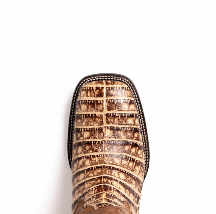 Marco Di Milano Tuscon Stone Orix Caiman Crocodile Square Toe Cowboy Boots