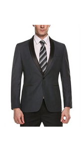 Men's Grey One Button Closure  Blazer