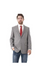 Men'S Grey 2 Button Texture Classic Fit Double Vent Blazer