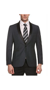 Alberto Nardoni Brand Men'S One Button Shawl Lapel Grey Slim Fit Stylish Casual Coat Blazer
