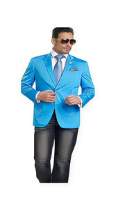 Men'S Aqua ~ Turquoise Color 2 Button 2 Piece Blazer