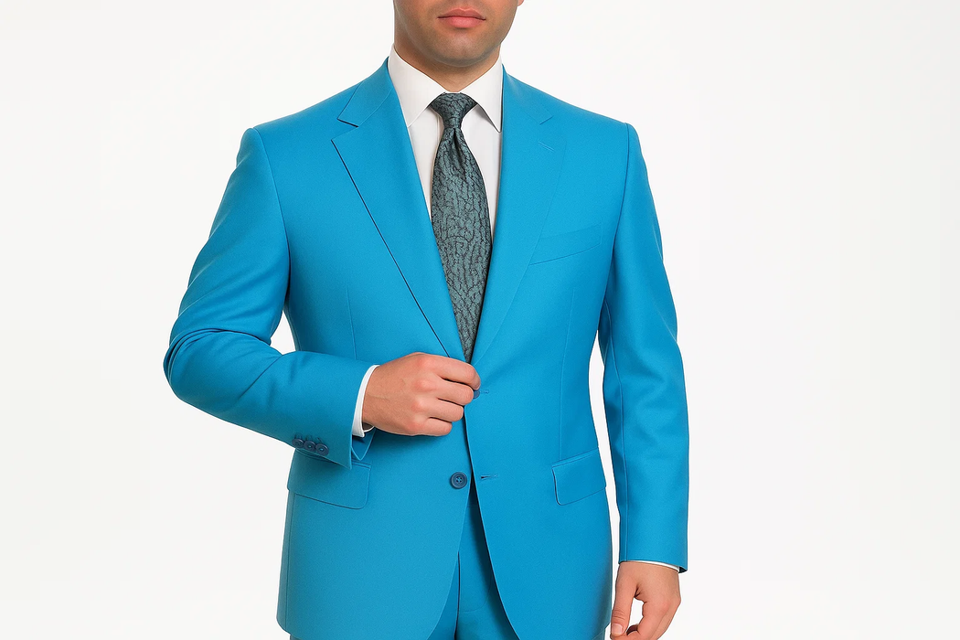 Men's Two Button turquoise Blue Color Affordable Cheap Priced Men's Dress Suit For Sale - RET208-19