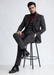 Turtleneck Suit + Free Turtleneck Sweater Package - Black Mens Suit