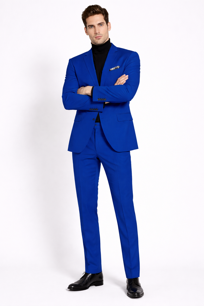 Royal Blue Suit With Turtleneck for Every Occasion