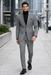 Turtleneck Suit + Free Turtleneck Sweater Package Medium Grey Mens Suit