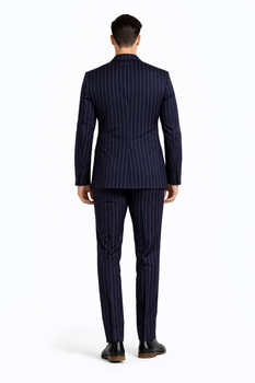 Turtleneck Suit + Free Turtleneck Sweater Package - Navy Mens Suit