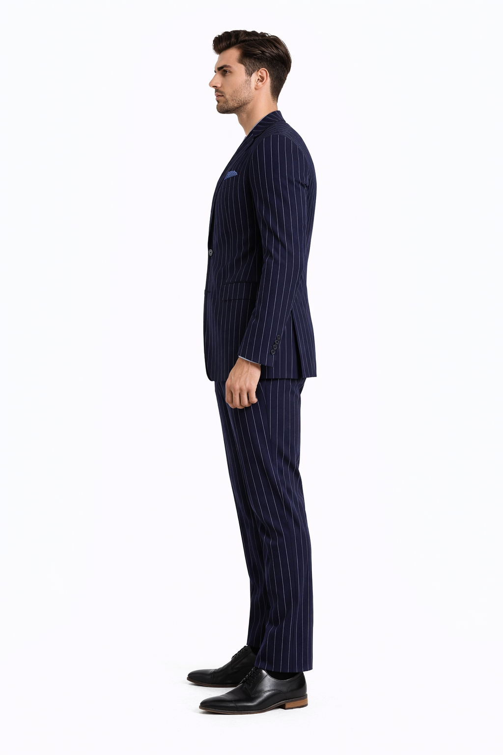 Turtleneck Suit + Free Turtleneck Sweater Package - Navy Mens Suit