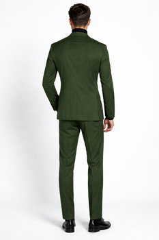 Turtleneck Suit + Free Turtleneck Sweater Package Olive Mens Suit