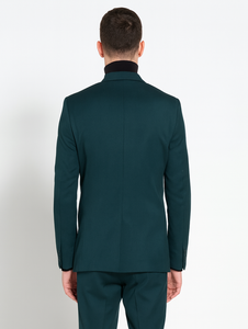 Turtleneck Suit + Free Turtleneck Sweater Package Teal Blue Mens Suit