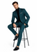 Turtleneck Suit + Free Turtleneck Sweater Package Teal Blue Mens Suit