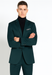 Turtleneck Suit + Free Turtleneck Sweater Package Teal Blue Mens Suit